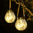 Hanging solar crackle glass lamp for garden and outdoor use