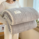 Soft plain knitted fleece throw for sofa and living room