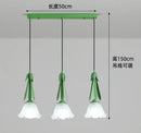 3-head milk white glass LED pendant chandelier