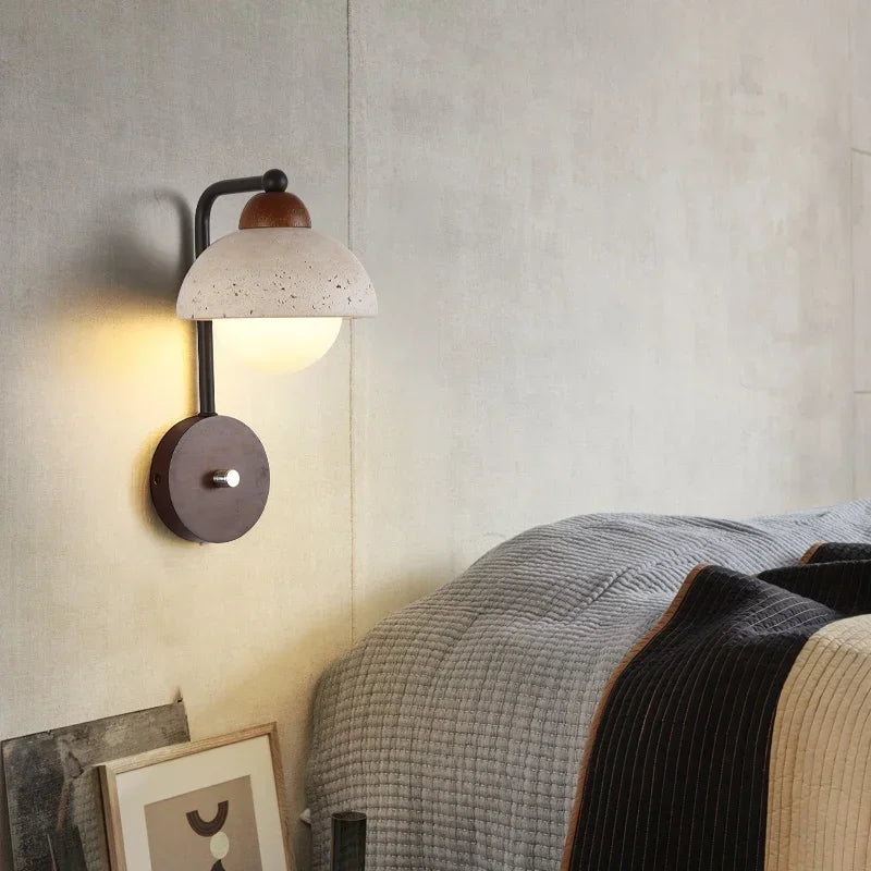 Natural stone wall light for elegant interior decor