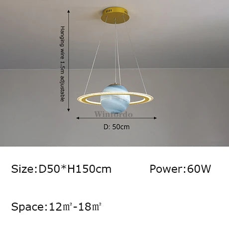 Creative earth moon football pendant light original design - vue 18 sur 20