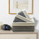 rattan woven storage basket with decorative removable liner