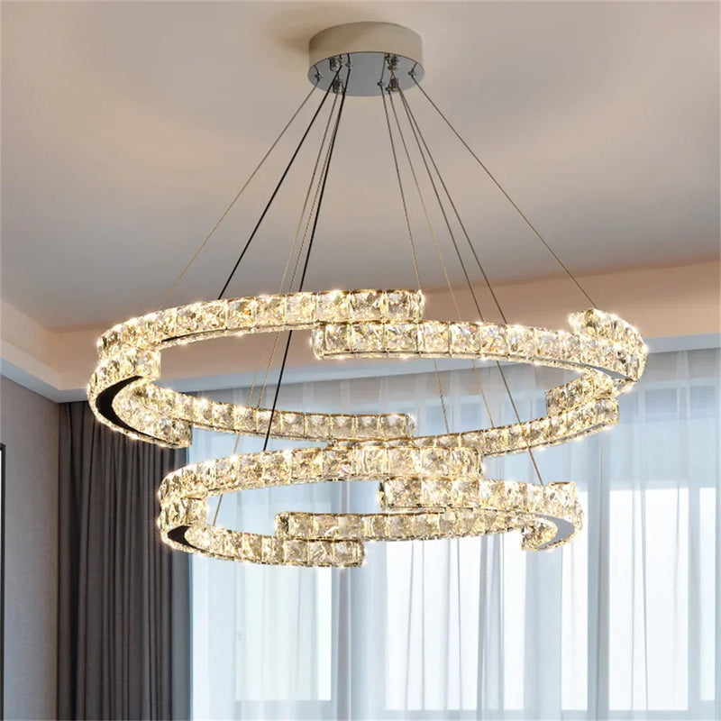 Luxury crystal LED chandelier for interior decoration