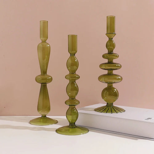 European glass candle holder for decoration and weddings - vue 4 sur 30