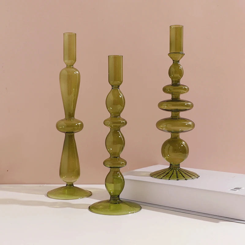 European glass candle holder for decoration and weddings - vue 4 sur 30