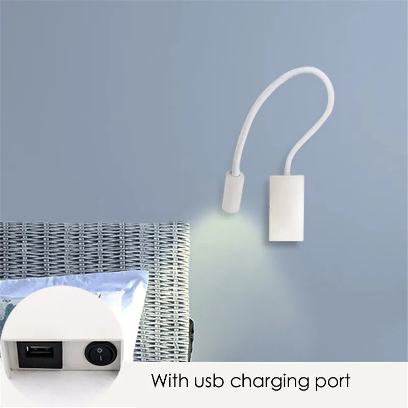 Flexible reading wall light with switch - vue 4 sur 9