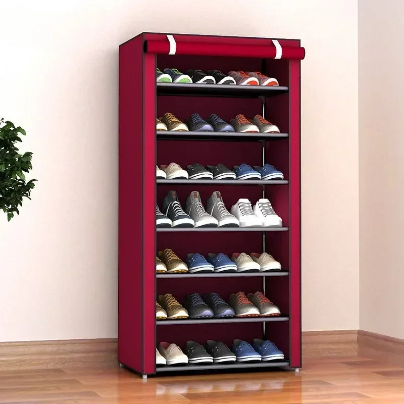Economical and practical multi-layer dustproof shoe rack