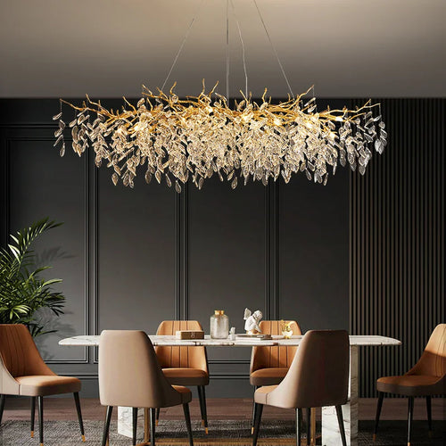 Luxurious gold glass chandelier for interior decoration - vue 6 sur 16