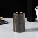 Ceramic soap dispenser and gold bathroom accessories set