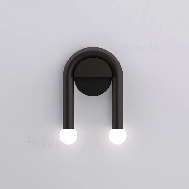 Modern nordic u-shaped LED wall light for interiors
