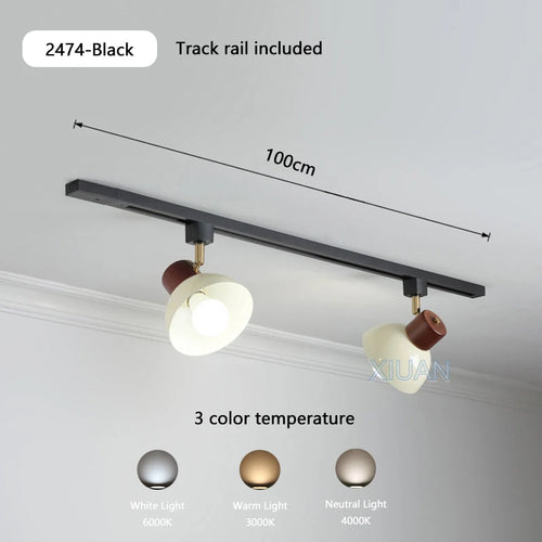 Wabi-sabi retro metal and wood pendant light for shop - vue 10 sur 17