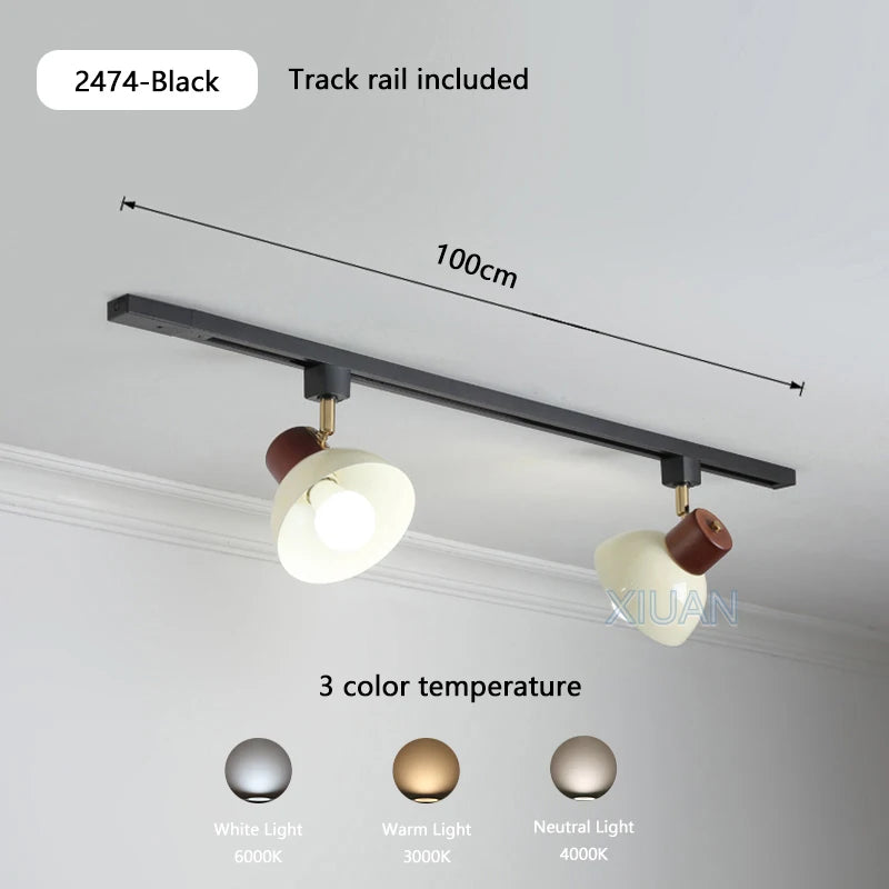 Wabi-sabi retro metal and wood pendant light for shop - vue 9 sur 17