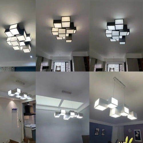 Minimalist LED chandelier indoor kitchen lighting - vue 7 sur 14