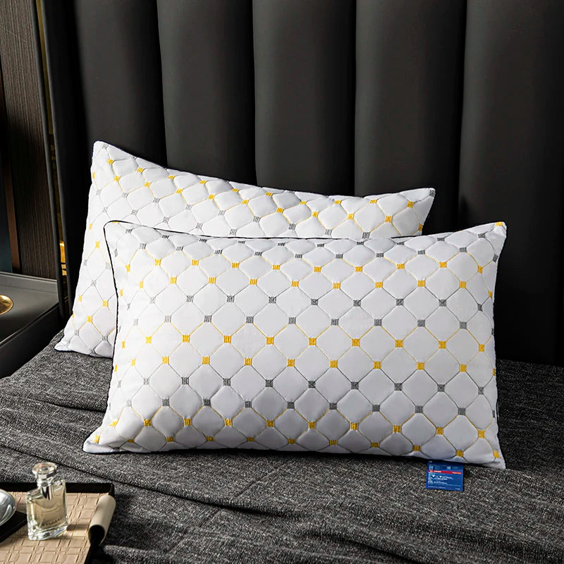 1pc Soft and Supportive White Pillow, Simple Polyester Rectangular Neck Pillow for Home and Hotel,18.9x29.13In - vue 5 sur 7