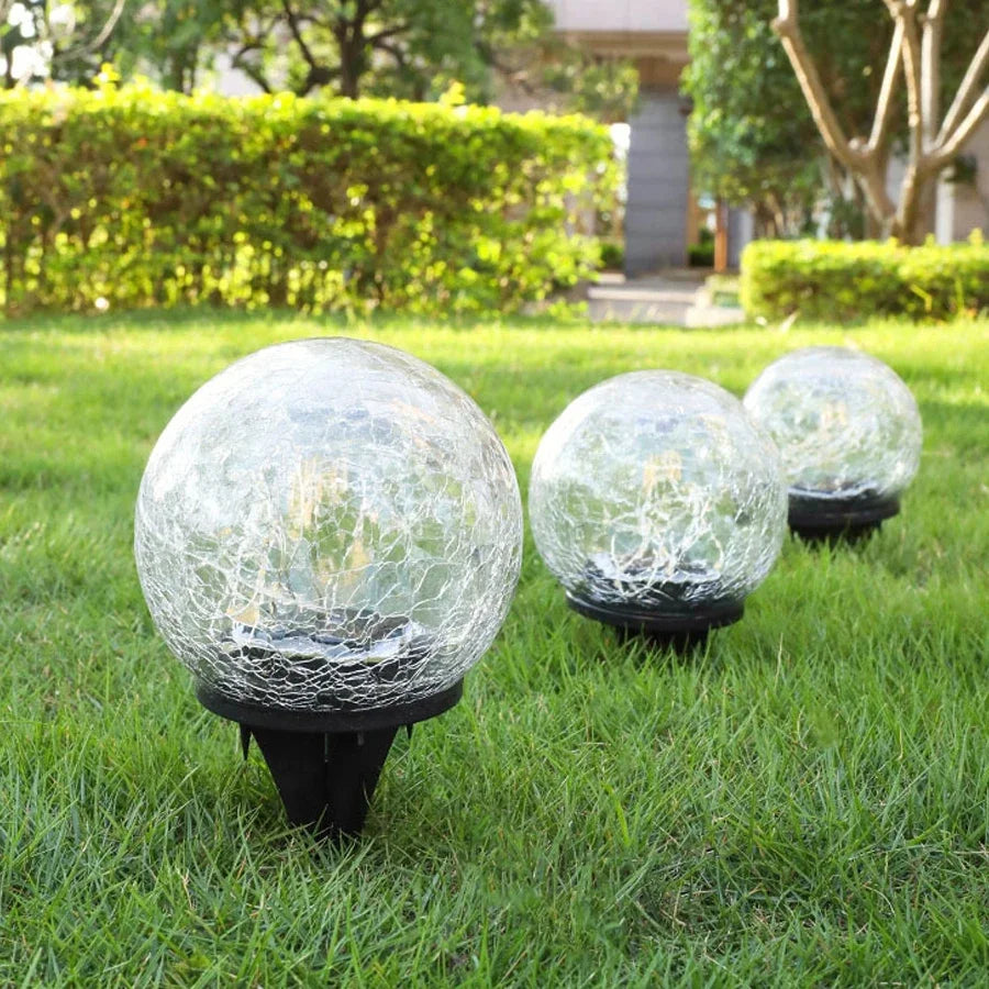 Cracked glass solar lights for decorative outdoor garden - vue 3 sur 10