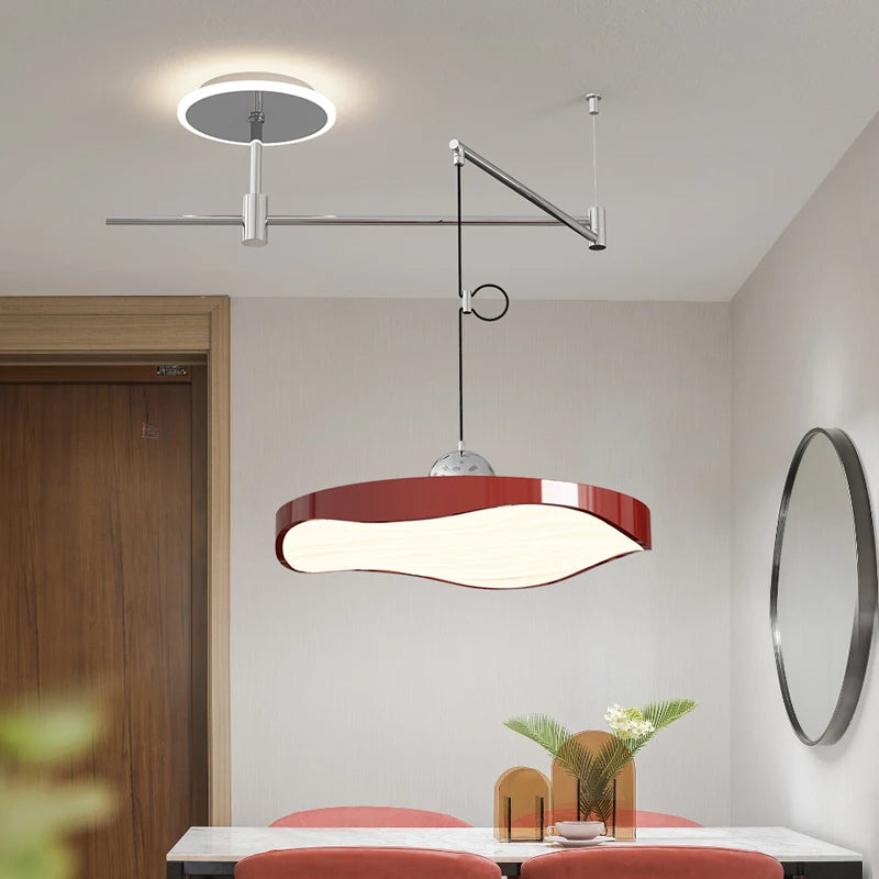 Adjustable modern LED pendant chandelier for dining room, office, bedroom - vue 6 sur 11