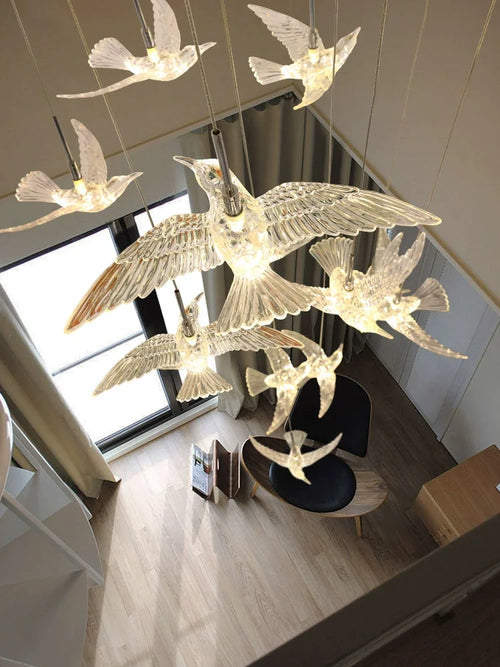 Minimalist acrylic chandelier for modern interior lighting - vue 5 sur 14