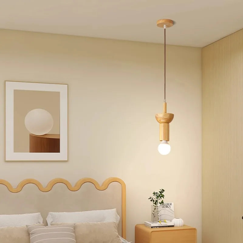 Modern log pendant light in Japanese style for an elegant interior