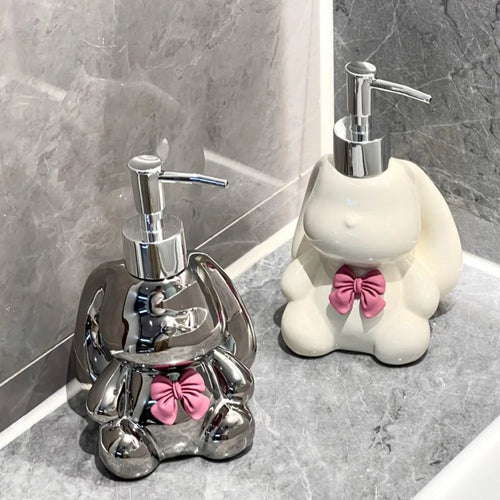 ceramic bottles soap dispensers cute rabbit bathroom accessories - vue 8 sur 8