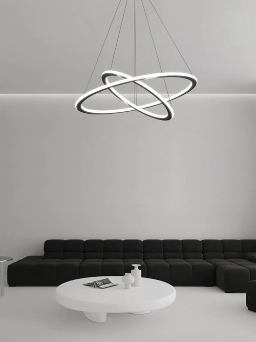 Minimalist dimmable circular ring chandelier - vue 2 sur 10