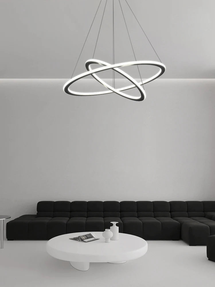 Minimalist dimmable circular ring chandelier