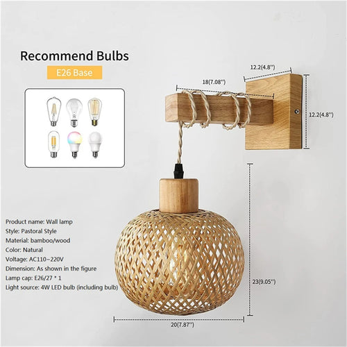 Vintage bedside wall light with switch - vue 10 sur 9