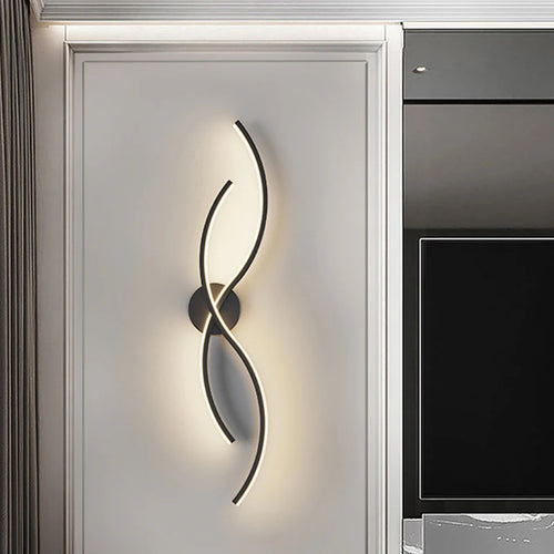 Modern minimalist LED striped wall light for bedroom, living room, corridor - vue 3 sur 15