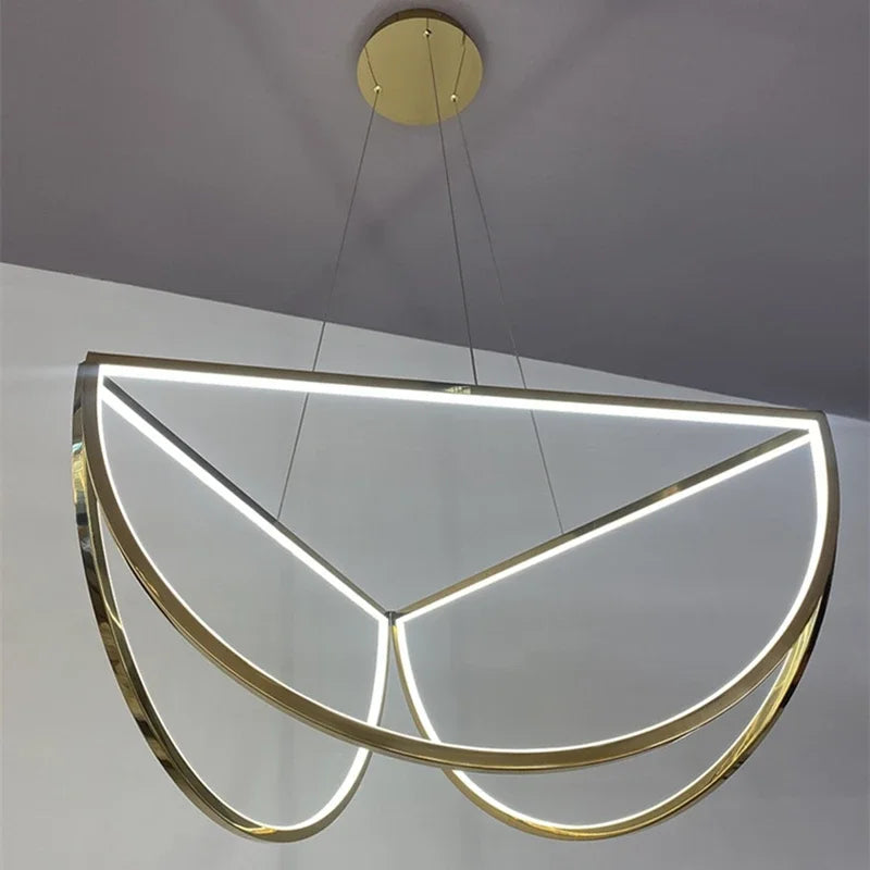Nordic stainless steel chandelier for modern interiors - vue 4 sur 8