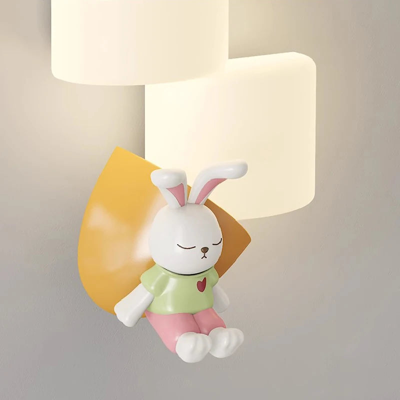 Children's LED wall light in rabbit panda shape - vue 4 sur 7