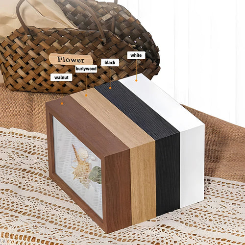 Transparent floating photo frame with dried flowers, decorative and handmade - vue 5 sur 10