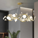Modern LED chandelier with elegant ginkgo leaf petal design