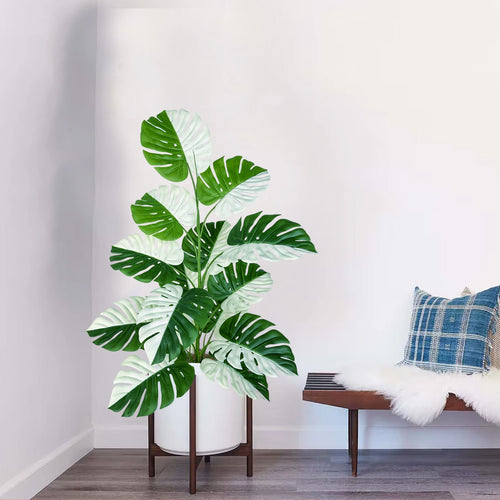 Artificial monstera plant with realistic leaves for indoor decoration - vue 6 sur 29