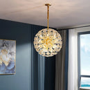 Round copper dandelion crystal chandelier for artistic decoration
