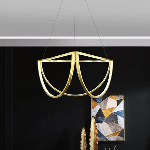 Nordic stainless steel chandelier for modern interiors - vue 2 sur 8