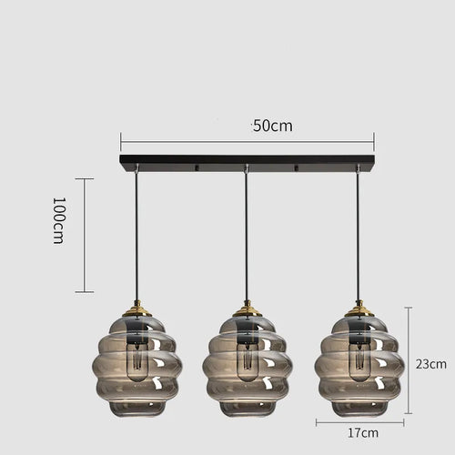 Modern stained glass pendant light for interior decoration - vue 22 sur 24