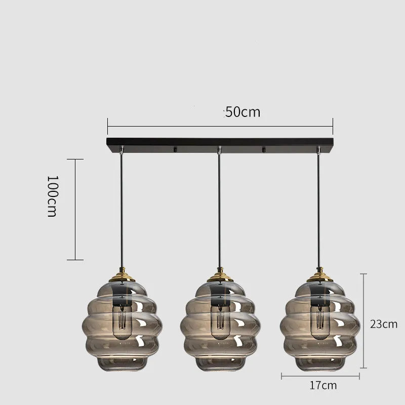 Modern stained glass pendant light for interior decoration - vue 21 sur 24