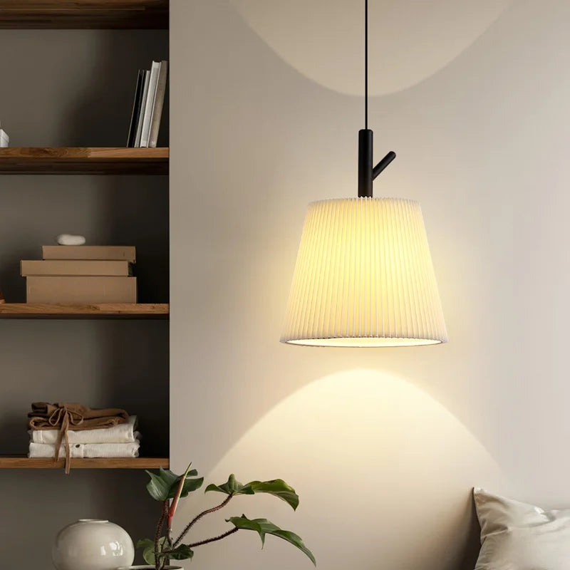 Pleated fabric chandelier for modern interior decor