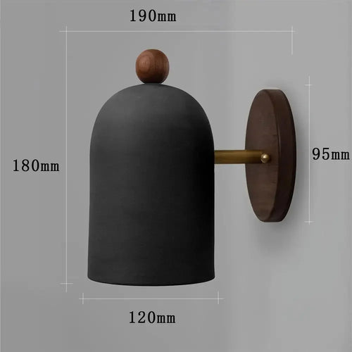 Walnut Wood Iron, Simple Modern Wabi-sabi style, Wall Sconce for Bedroom, Bedside, Living, Dining Room, Corridor Aisle - vue 8 sur 8