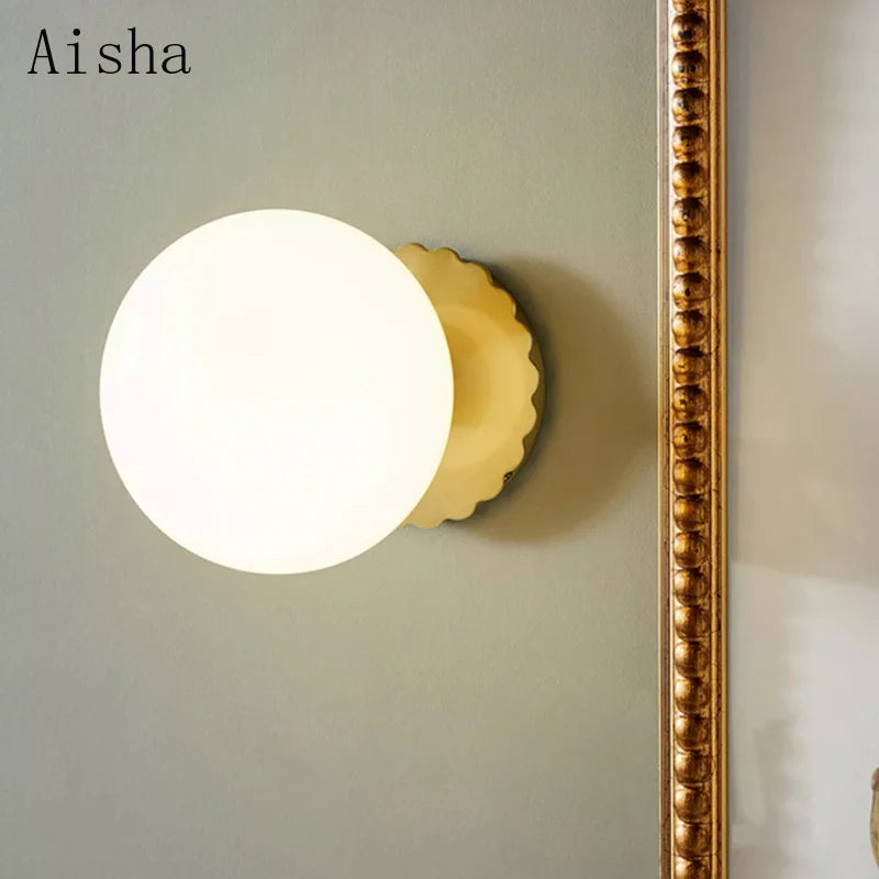 Modern glass LED wall light for interior decoration