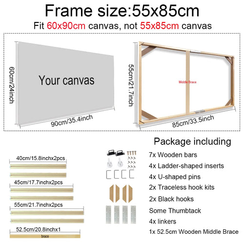 Wooden wall frame for canvases and decorative paintings - vue 30 sur 30