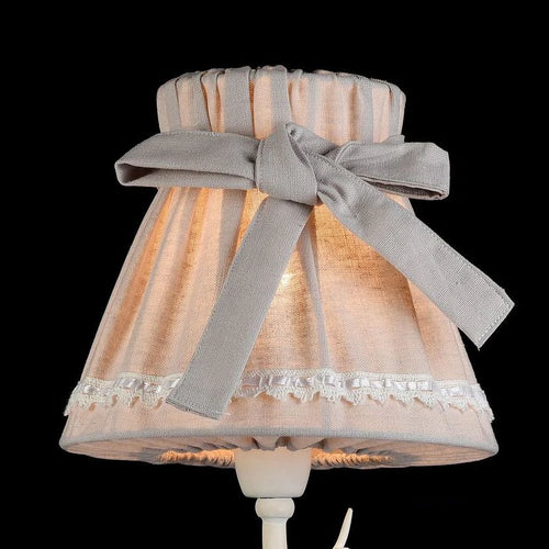 Iron wall light with fabric lampshade and ribbon bow - vue 4 sur 10