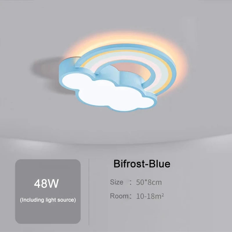 Cartoon rainbow cloud ceiling light for children, boys and girls