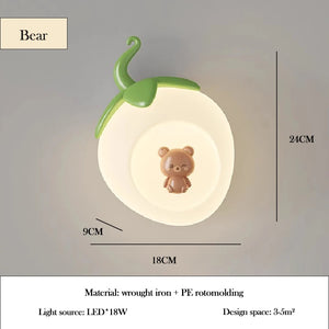Cute animal wall lights for children rabbit cat bear design