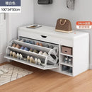 Home Shoe Cabinet with Bench, Anti-Dust Shoe Storage Bench, Multi-Layer Wooden Organizer with Cushion and Stable Structure