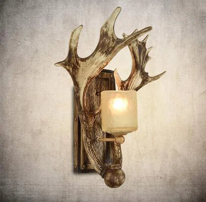 Vintage antler wall light with artistic design for various spaces