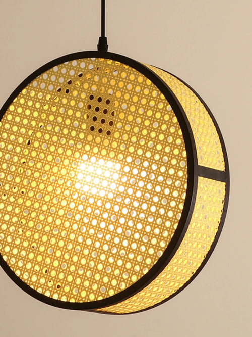 Creative woven rattan chandelier for elegant interior decor - vue 6 sur 9