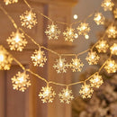 Christmas LED snowflake string lights festive decorations