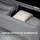 HOMCOM storage bench upholstered in linen with flip cover 101x38,5x44,5 cm
