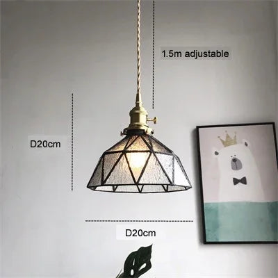 Pure glass pendant light with wave copper design - vue 9 sur 9