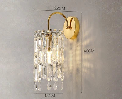 Elegant crystal LED wall light for interiors